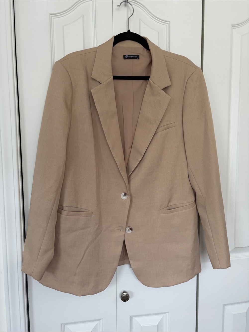 Women's Beige Tailored Blazer - Contemporary Jacket